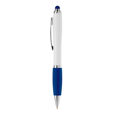 Długopis biały Hawaï stylus kolor biały / ciemnoniebieski (LT80433-N0110)