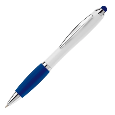 Długopis biały Hawaï stylus kolor biały / ciemnoniebieski (LT80433-N0110)