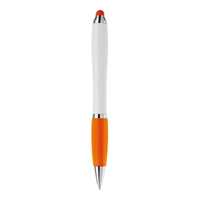 Długopis biały Hawaï stylus kolor biały / pomarańczowy (LT80433-N0126)