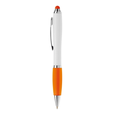 Długopis biały Hawaï stylus kolor biały / pomarańczowy (LT80433-N0126)