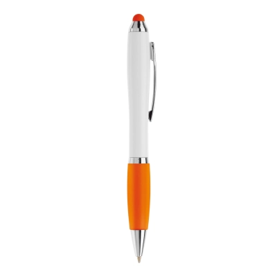 Długopis biały Hawaï stylus kolor biały / pomarańczowy (LT80433-N0126)