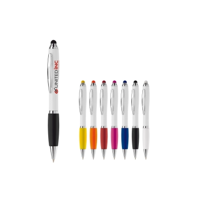 Długopis biały Hawaï stylus kolor biały / pomarańczowy (LT80433-N0126)