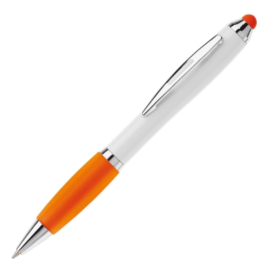 Długopis biały Hawaï stylus kolor biały / pomarańczowy (LT80433-N0126)