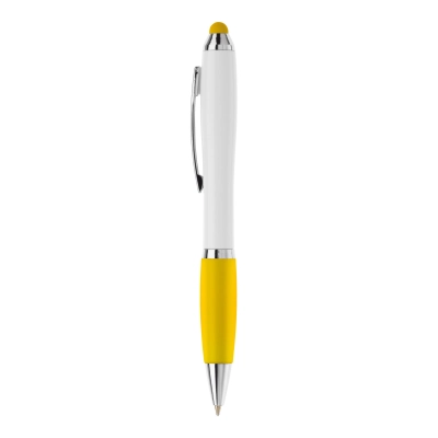 Długopis biały Hawaï stylus kolor biały / żółty (LT80433-N0141)