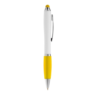 Długopis biały Hawaï stylus kolor biały / żółty (LT80433-N0141)