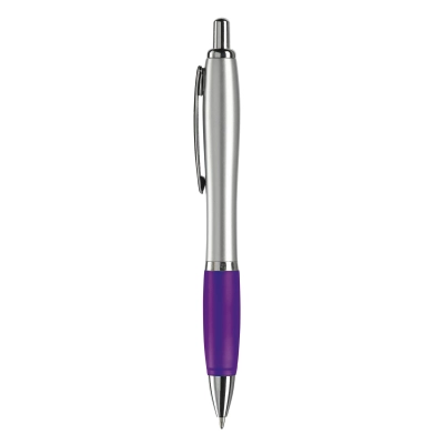 Długopis Hawaï srebrny kolor srebrny / purpurowy (LT80422-N0572)