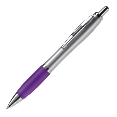 Długopis Hawaï srebrny kolor srebrny / purpurowy (LT80422-N0572)