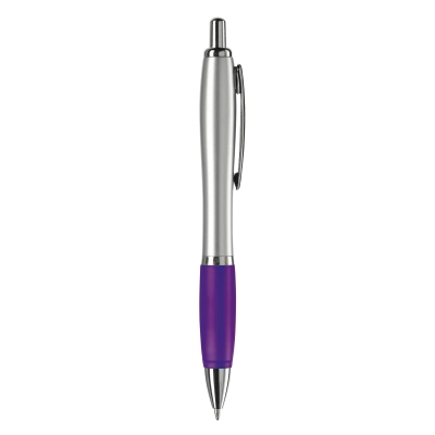 Długopis Hawaï srebrny kolor srebrny / purpurowy (LT80422-N0572)
