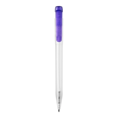 Długopis Ingeo TM Pen Clear przejrzysty kolor ecru / purpurowy (LT87543-N5472)