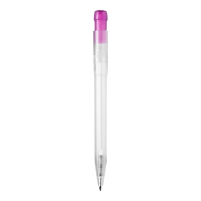 Długopis Ingeo TM Pen Clear przejrzysty kolor ecru / różowy (LT87543-N5476)