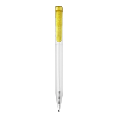 Długopis Ingeo TM Pen Clear przejrzysty kolor ecru / żółty (LT87543-N5441)