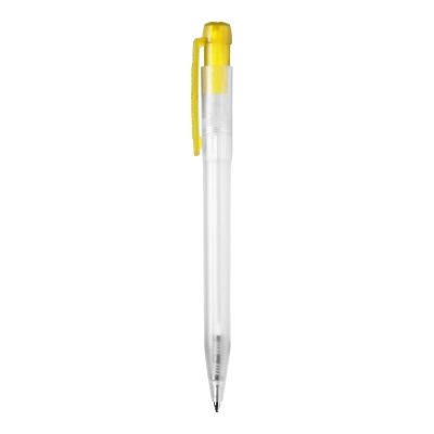 Długopis Ingeo TM Pen Clear przejrzysty kolor ecru / żółty (LT87543-N5441)