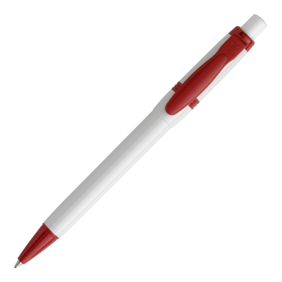 Długopis Olly nieprzezroczysty kolor biały / czerwony (LT80940-N0121)