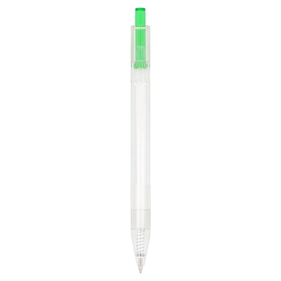 Długopis R-PET kolor transparentny / zielony (LT80562-N0431)