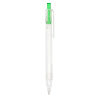 Długopis R-PET kolor transparentny / zielony (LT80562-N0431)