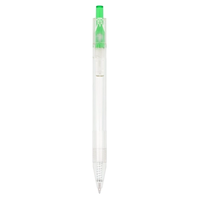 Długopis R-PET kolor transparentny / zielony (LT80562-N0431)