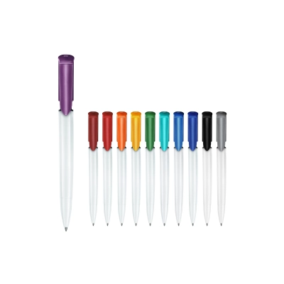 Długopis S40 Colour nieprzezroczysty kolor biały / czarny (LT87545-N0102)