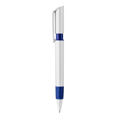 Długopis S40 Grip nieprzezroczysty kolor biały / ciemnoniebieski (LT87544-N0110)