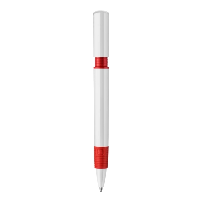 Długopis S40 Grip nieprzezroczysty kolor biały / czerwony (LT87544-N0121)