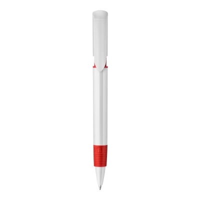 Długopis S40 Grip nieprzezroczysty kolor biały / czerwony (LT87544-N0121)