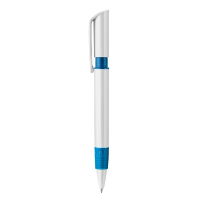 Długopis S40 Grip nieprzezroczysty kolor biały / niebieski (LT87544-N0111)