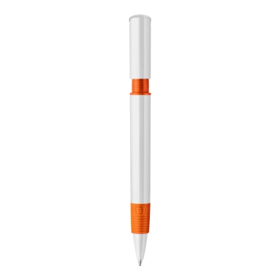 Długopis S40 Grip nieprzezroczysty kolor biały / pomarańczowy (LT87544-N0126)