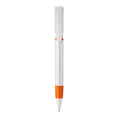 Długopis S40 Grip nieprzezroczysty kolor biały / pomarańczowy (LT87544-N0126)