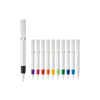 Długopis S40 Grip nieprzezroczysty kolor biały / pomarańczowy (LT87544-N0126)