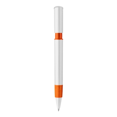 Długopis S40 Grip nieprzezroczysty kolor biały / pomarańczowy (LT87544-N0126)