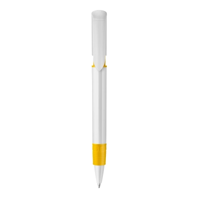 Długopis S40 Grip nieprzezroczysty kolor biały / żółty (LT87544-N0141)