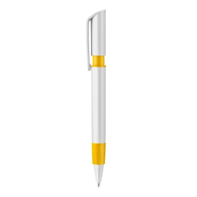 Długopis S40 Grip nieprzezroczysty kolor biały / żółty (LT87544-N0141)