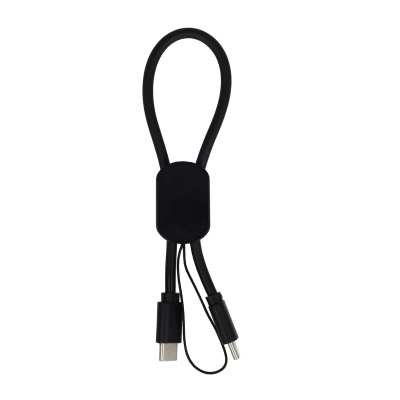 Kabel USB-C wielkości breloczka do kluczy 60 W kolor czarny (LT95663-N0002)