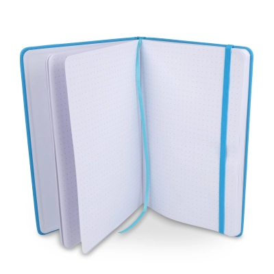Notatnik A5 PU z kartkami w kratkę kolor jasnoniebieski (LT92064-N0012)