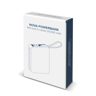 Nova Powerbank 22,5 W Power Delivery z wbudowanymi kablami 20000 mAh