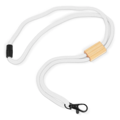 Paracord R-PET lanyard kolor biały (LT95306-N0001)
