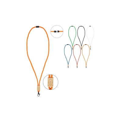 Paracord R-PET lanyard kolor pomarańczowy (LT95306-N0026)