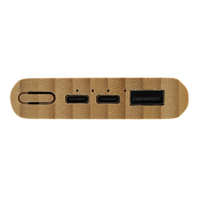 Powerbank Bamboo 5000 mAh kolor naturalny (LT95513-N0094)