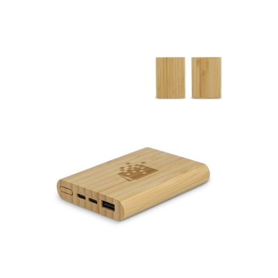 Powerbank Bamboo 5000 mAh kolor naturalny (LT95513-N0094)