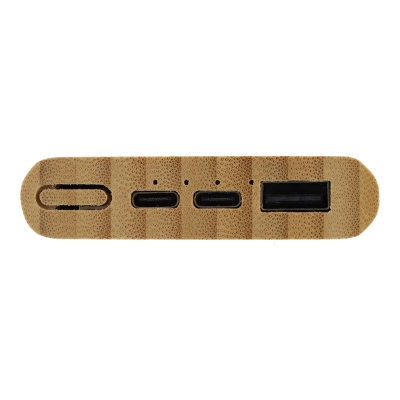 Powerbank Bamboo 5000 mAh kolor naturalny (LT95513-N0094)