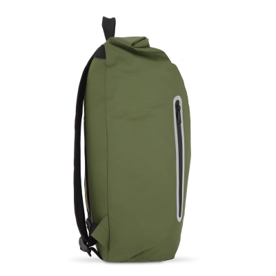 Powlekany PU plecak R-PET 600D o pojemności 20 l kolor oliwkowa zieleń (LT95357-N0043)