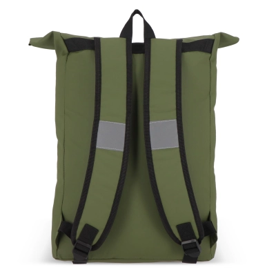 Powlekany PU plecak R-PET 600D o pojemności 20 l kolor oliwkowa zieleń (LT95357-N0043)