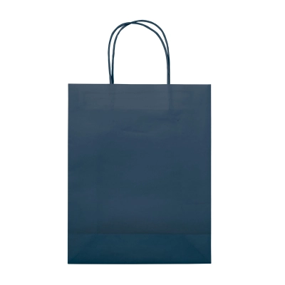 Średnia torba papierowa Eco 120g/m² kolor ciemnoniebieski (LT91717-N0010)