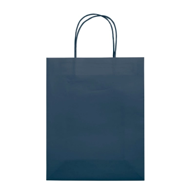 Średnia torba papierowa Eco 120g/m² kolor ciemnoniebieski (LT91717-N0010)