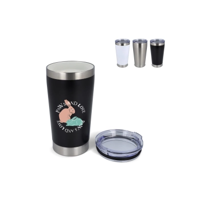 T-ceramic Kubek termiczny z pokrywką Cango 500ml kolor czarny (LT98724-N0002)