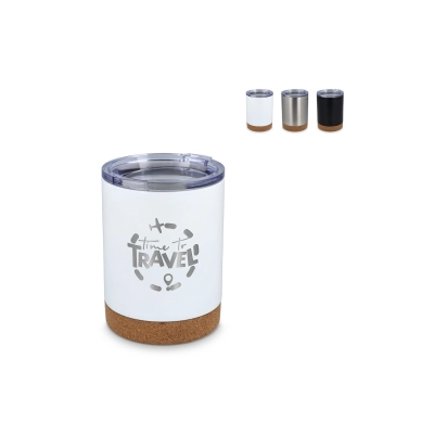 T-ceramic Kubek termiczny z pokrywką Lena 350ml kolor czarny (LT98726-N0002)