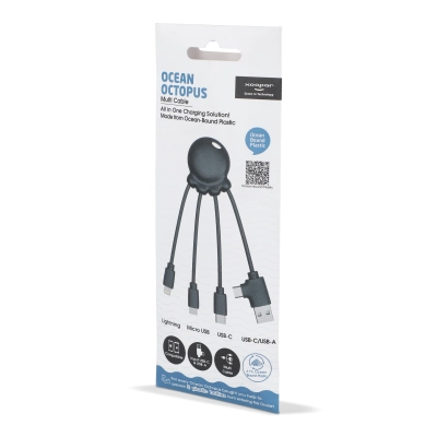 Xoopar Eco Octopus Kabel do ładowania Ocean Bound Plastic kolor czarny (LT41023-N0002)