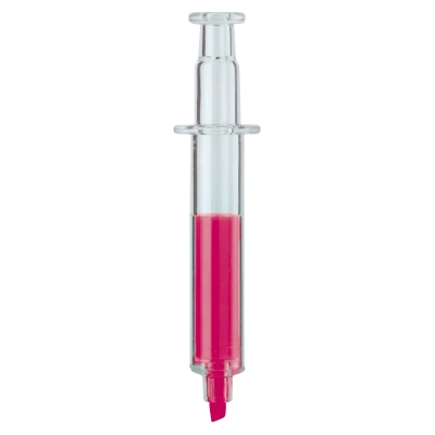 Zakreślacz- strzykawka kolor transparentny / różowy (LT81458-N0476)