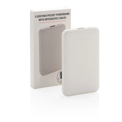 Power bank 5000 mAh, zintegrowany kabel 3 w 1