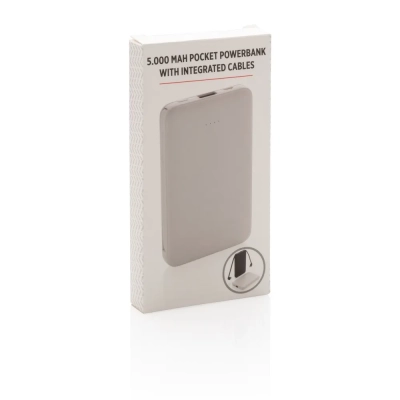 Power bank 5000 mAh, zintegrowany kabel 3 w 1