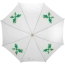 Biały parasol z drewnianą rączką